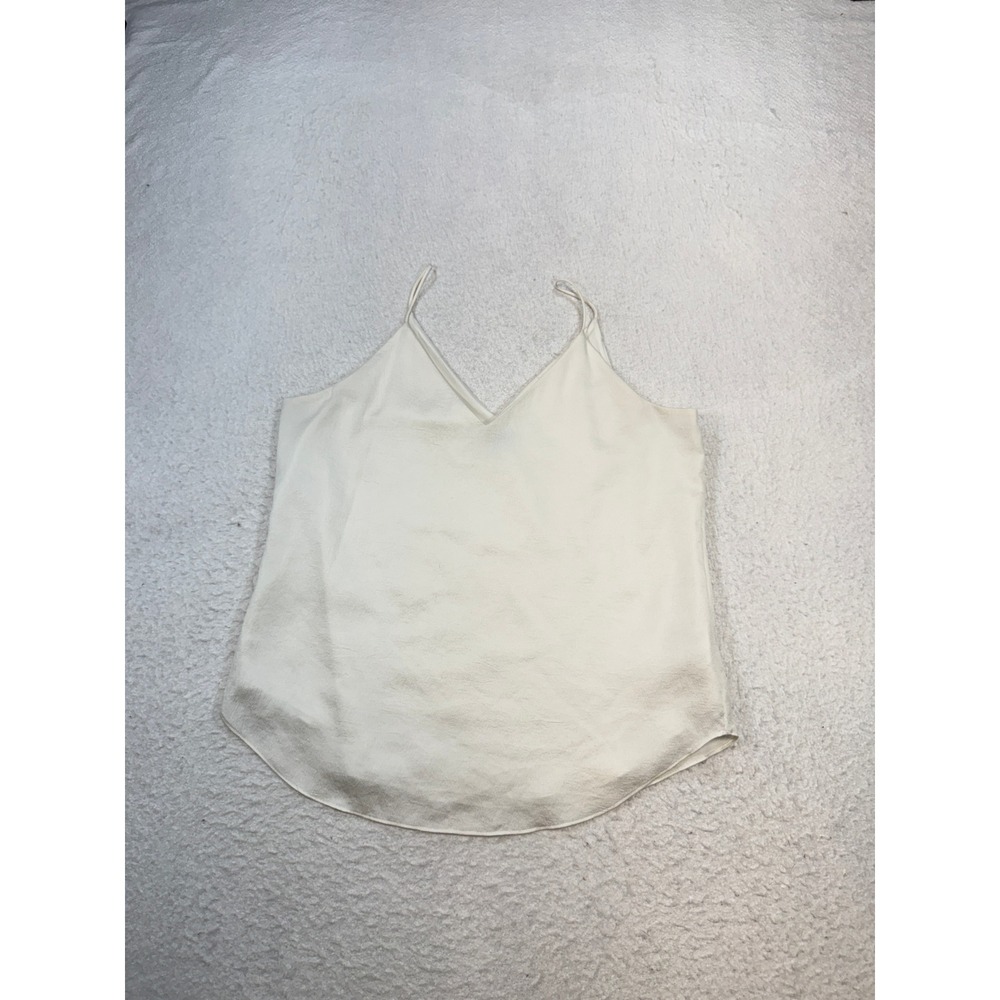 Express Womens Large Cream Satin V-Neck Spaghetti Strap Camisole Tank Top